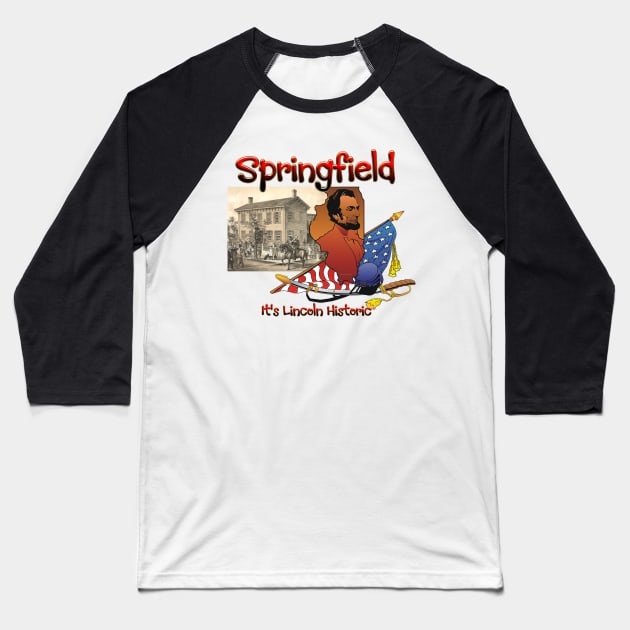 Springfield Lincoln History Baseball T-Shirt by teepossible